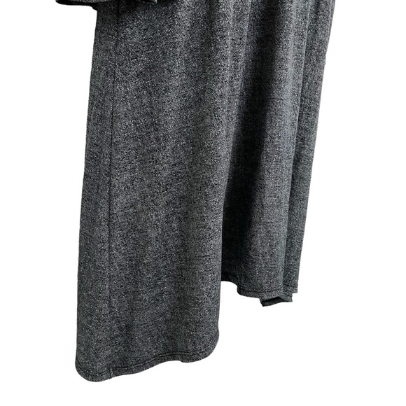 LONDON TIMES Gray Cold Shoulder Blouson Stretch Knit Knee Length Dress sz 10 - Picture 12 of 16